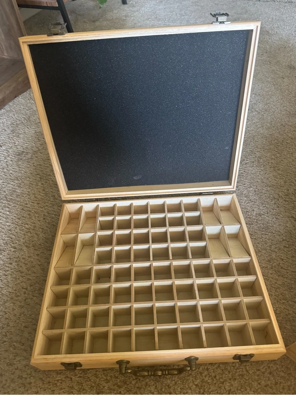 Natural Wood essential oil Box with Antique-Style Hardware - Light Wood